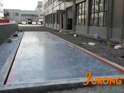 江蘇環(huán)保材料加工廠地磅100噸客戶案例